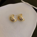 Simple Women Rock Smooth Small Metal Peas Punk Party Valentine's Day Bijoux Earring
