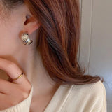 Simple Women Rock Smooth Small Metal Peas Punk Party Valentine's Day Bijoux Earring