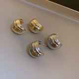 Simple Women Rock Smooth Small Metal Peas Punk Party Valentine's Day Bijoux Earring