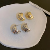 Simple Women Rock Smooth Small Metal Peas Punk Party Valentine's Day Bijoux Earring
