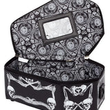 Skeleton Coffin Gothic Bat Black PU Leather Crossbody Bag