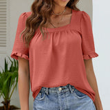 Casual Loose Vintage Elegant Summer Youth Female Blouse