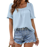 Casual Loose Vintage Elegant Summer Youth Female Blouse