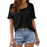 Casual Loose Vintage Elegant Summer Youth Female Blouse