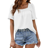 Casual Loose Vintage Elegant Summer Youth Female Blouse