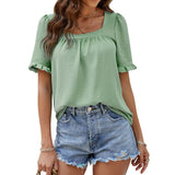 Casual Loose Vintage Elegant Summer Youth Female Blouse