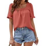 Casual Loose Vintage Elegant Summer Youth Female Blouse