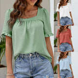 Casual Loose Vintage Elegant Summer Youth Female Blouse
