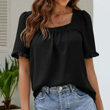 Casual Loose Vintage Elegant Summer Youth Female Blouse