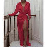 Solid twisted design shirt dress