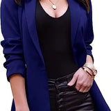 Long Sleeve Lapel Office Spring Autumn Button Women's Blazer Jacket