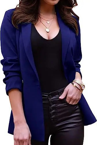 Long Sleeve Lapel Office Spring Autumn Button Women's Blazer Jacket