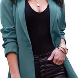 Long Sleeve Lapel Office Spring Autumn Button Women's Blazer Jacket
