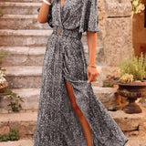 Summer Sexy Short Sleeve Party Long Boho Dress