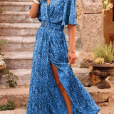 Summer Sexy Short Sleeve Party Long Boho Dress