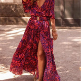 Summer Sexy Short Sleeve Party Long Boho Dress