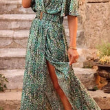 Summer Sexy Short Sleeve Party Long Boho Dress