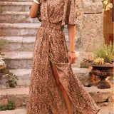 Summer Sexy Short Sleeve Party Long Boho Dress