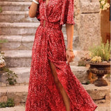 Summer Sexy Short Sleeve Party Long Boho Dress