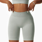 Summer Seamless High Waist Gym Elasticity Hip Lift Pants Running Cycling Sports Short