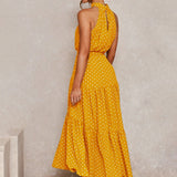 Polka Dot Halter Strapless Vacation Sundress
