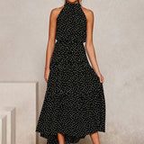 Polka Dot Halter Strapless Vacation Sundress