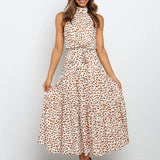 Polka Dot Halter Strapless Vacation Sundress
