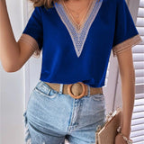 Lace Patchwork Loose Casual T-shirt
