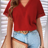Lace Patchwork Loose Casual T-shirt