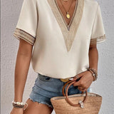 Lace Patchwork Loose Casual T-shirt