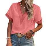 Lace Patchwork Loose Casual T-shirt