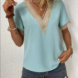 Lace Patchwork Loose Casual T-shirt