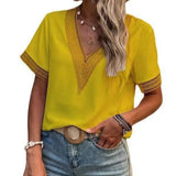 Lace Patchwork Loose Casual T-shirt