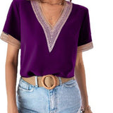 Lace Patchwork Loose Casual T-shirt