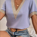 Lace Patchwork Loose Casual T-shirt