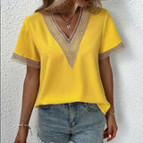 Lace Patchwork Loose Casual T-shirt