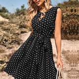 Polka Dot Bandage A-line Midi Beach Sundress