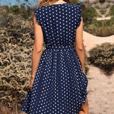 Polka Dot Bandage A-line Midi Beach Sundress