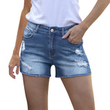 Summer For Women Pants Sexy Slim Jeans High Waist Slim Hole Vintage Oversized Pants Button Trousers Short