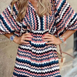 Oversized Lace-Up Long Sleeves Beach Party Boho Dress