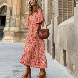Oversized Lace-Up Long Sleeves Beach Party Boho Dress