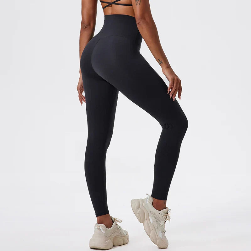 Soft Fabrics High Waist Tights Push Up Breathable Gym Woman Sports Leggings