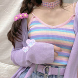 Sweet Bow Lace Off Shoulder Basic Knitted Top