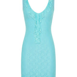 Take A Bow Mini Dress Aqua