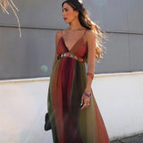 Beach Wear  Sexy  Sleeveless  Backless  Strap  Women  Vintage Maxi  Summer  Waist Hollowed Out  Party  Vestidos Boho Dress