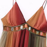 Beach Wear  Sexy  Sleeveless  Backless  Strap  Women  Vintage Maxi  Summer  Waist Hollowed Out  Party  Vestidos Boho Dress