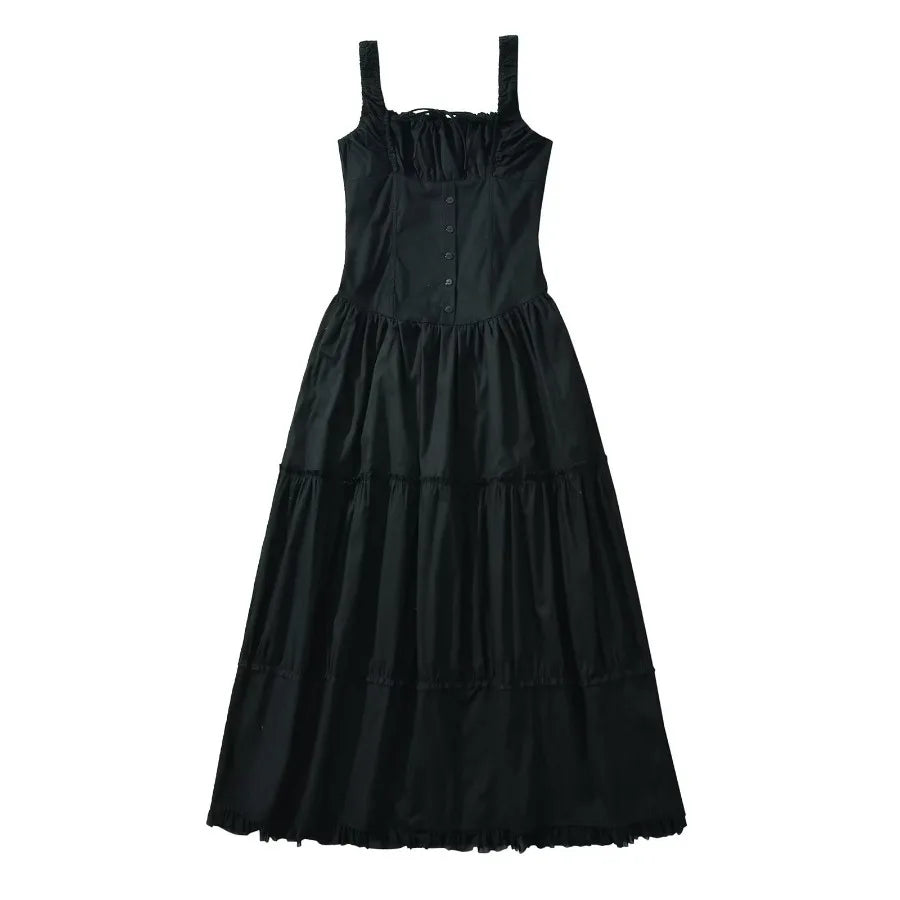 Vintage  Cotton Strap  Women  Casual  Sexy  Sleeveless  High Waist  Long Maxi  Summer  Beach  Vestidos  Boho Dress