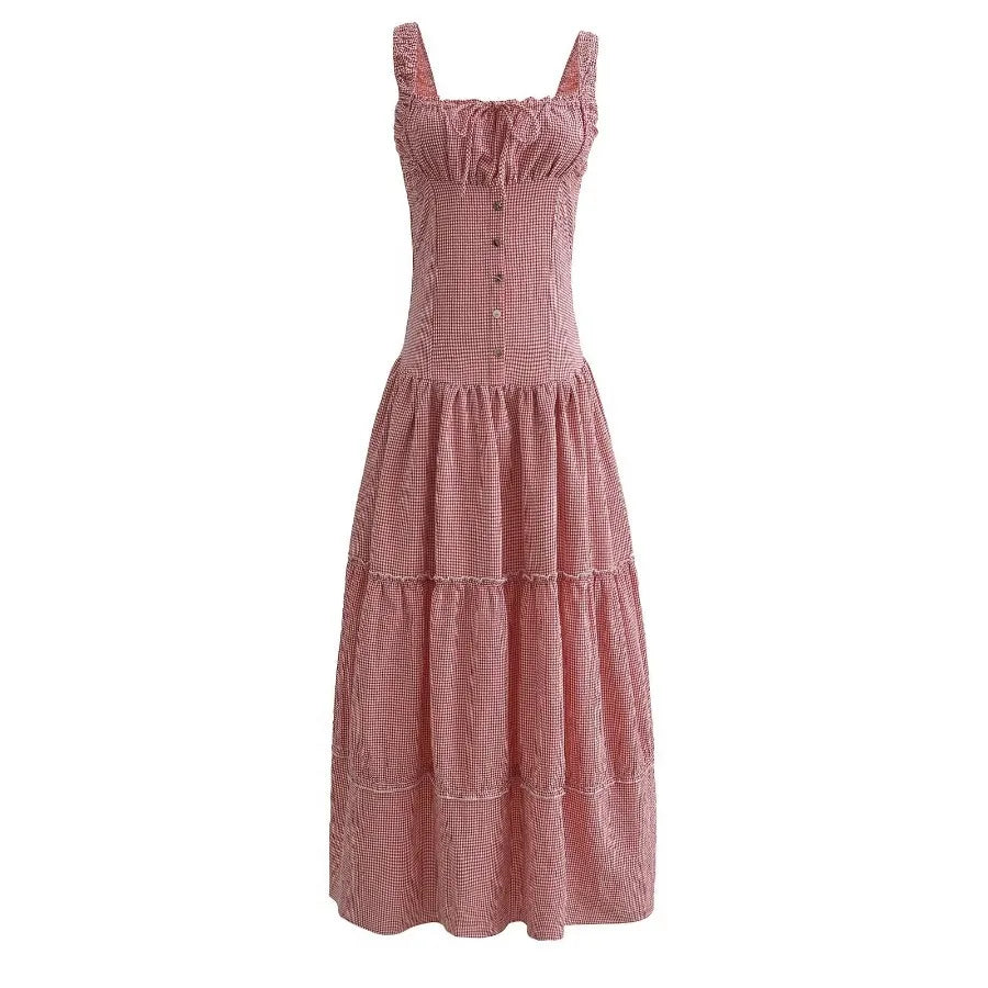 Vintage  Cotton Strap  Women  Casual  Sexy  Sleeveless  High Waist  Long Maxi  Summer  Beach  Vestidos  Boho Dress