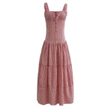 Vintage  Cotton Strap  Women  Casual  Sexy  Sleeveless  High Waist  Long Maxi  Summer  Beach  Vestidos  Boho Dress