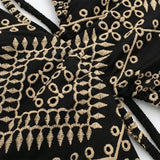 Vintage  Ethnic Embroidery  Women  Party  Sexy  Deep V-neck  Backless  Long Sleeve  Beach  Summer  Vestidos  Boho Dress